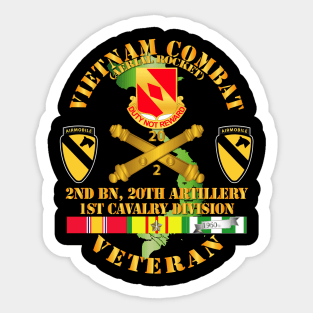 Vietnam Combat Veteran w 2nd Bn 20th Artillery DUI - 1st Cav Div V1 Sticker